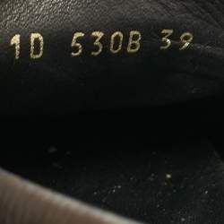 Prada Black Leather Bow Logo Embellished Slip On Loafers Size 39