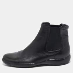 مملوكة مسبقًا Prada Black Leather Ankle Length Chelsea Boots Size 37