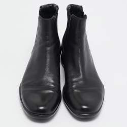 مملوكة مسبقًا Prada Black Leather Ankle Length Chelsea Boots Size 37