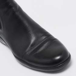 مملوكة مسبقًا Prada Black Leather Ankle Length Chelsea Boots Size 37