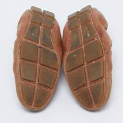 Prada Brown Leather Scrunch Slip On Loafers Size 37