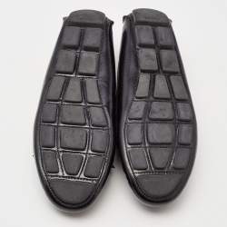 مملوكة مسبقًا Prada Black Patent Leather Logo Bow Loafers Size 37  