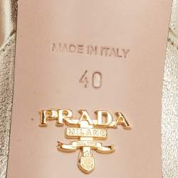 Prada Gold Leather Crystal Embellished Mules Size 40