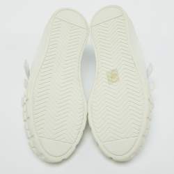 Pre Owned Prada White Leather Velcro Strap Low Top Sneakers Size 37.5