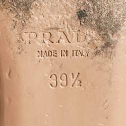 مملوكة مسبقًا Prada Black Leather and Patent Leather Cap Toe Bow Ballet Flats Size 39.5