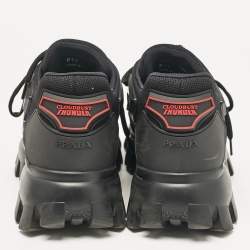 Prada Black Mesh and Rubber Cloudbust Thunder Low Top Sneakers Size 40