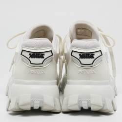 Prada White Fabric and Rubber Cloudbust Thunder Low Top Sneakers Size 39.5