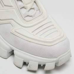 Prada White Fabric and Rubber Cloudbust Thunder Low Top Sneakers Size 39.5