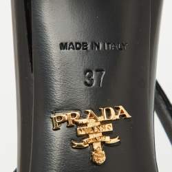 Prada Black Patent Leather Crystal Embellished Slingback Pumps Size 37