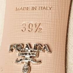 Prada Beige Suede Peep Toe Platform Pumps Size 39.5