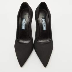 Prada Black Fabric Pointed Toe Pumps Size 36