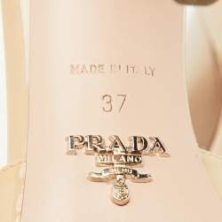 Pre Owned Prada Beige Patent Leather D'orsay Pointed Toe Pumps Size 37