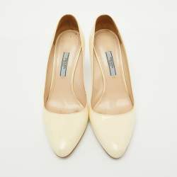 Prada Cream Patent Leather Pumps Size 37