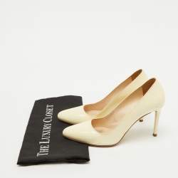 Prada Cream Patent Leather Pumps Size 37