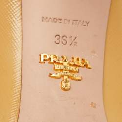 Prada Beige Patent Leather Pointed Toe Pumps Size 36.5