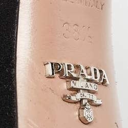 Prada Black Suede Platform Ankle Strap Sandals Size 38.5