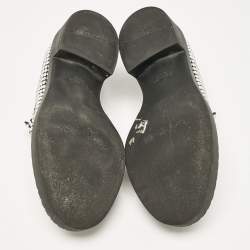 Prada Black Satin Crystals Slip On Loafers Size 36