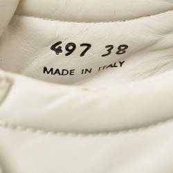 Prada White Canvas Cassetta Lace Up Sneakers Size 38