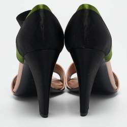 Prada Multicolor Satin Ankle Strap Sandals Size 38.5