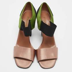 Prada Multicolor Satin Ankle Strap Sandals Size 38.5