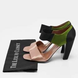 Prada Multicolor Satin Ankle Strap Sandals Size 38.5