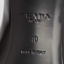 Pre Owned Prada Black Leather Bow Pointed Toe Pumps Size 40