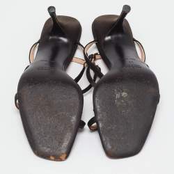 Prada Brown Satin Ankle Strap Sandals Size 39