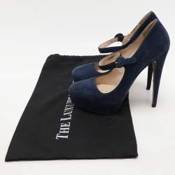 Prada Blue Suede Mary Jane Pumps Size 37