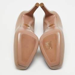 Prada Beige Leather Platform Pumps Size 39