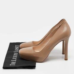 Prada Beige Leather Platform Pumps Size 39