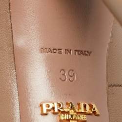 Prada Beige Leather Platform Pumps Size 39