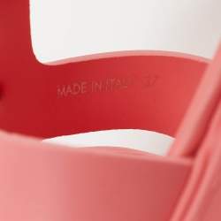 Prada Pink Rubber Monolith Sandals Size 37