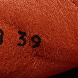 Pre Owned Prada Orange Leather Penny Loafers Size 39