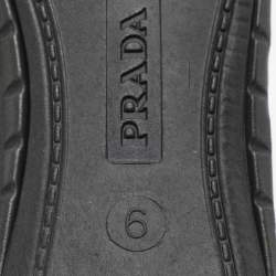 Prada Black Fabric Knit Fabric LowTop Sneakers Size 39