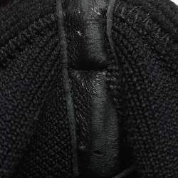 Prada Black Fabric Knit Fabric LowTop Sneakers Size 39