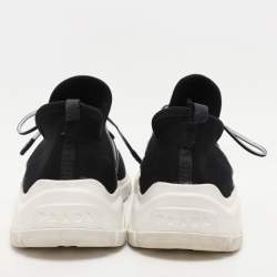 Prada Black Fabric Knit Fabric LowTop Sneakers Size 39