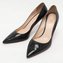 Prada Black Leather Pointed Toe Pumps Size 38.5