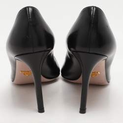Prada Black Leather Pointed Toe Pumps Size 38.5