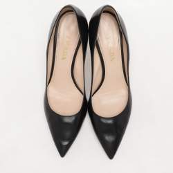 Prada Black Leather Pointed Toe Pumps Size 38.5