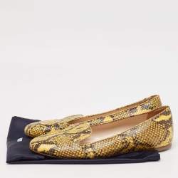 Prada Two Tone Snakeskin Smoking Slippers Size 40