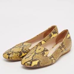 Prada Two Tone Snakeskin Smoking Slippers Size 40
