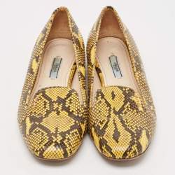 Prada Two Tone Snakeskin Smoking Slippers Size 40