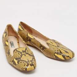 Prada Two Tone Snakeskin Smoking Slippers Size 40