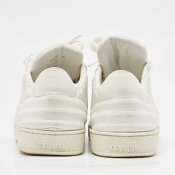 Pre Owned Prada White Leather Lace Up Low Top Sneakers Size 39