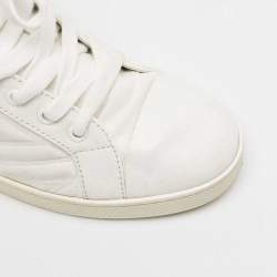 Pre Owned Prada White Leather Lace Up Low Top Sneakers Size 39