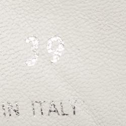 Pre Owned Prada White Leather Lace Up Low Top Sneakers Size 39