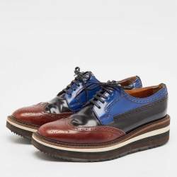 Prada Multicolor Leather Brogues Oxfords Size 38.5