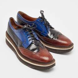 Prada Multicolor Leather Brogues Oxfords Size 38.5