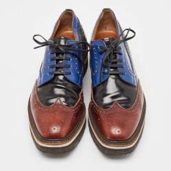 Prada Multicolor Leather Brogues Oxfords Size 38.5