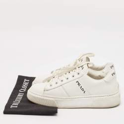 Prada White  Leather  Lace Up Trainer Sneakers Size 36.5 